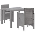 vidaXL Ensemble jardin 3 pièces avec coussins gris clair en poly rotin