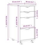 vidaXL Armoire roulante avec tiroirs MOSS gris bois de pin solide