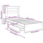vidaXL Lit de Rangement Chêne Sonoma 100 x 200 cm Bois d'ingénierie