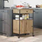 vidaXL Chariot de cuisine en chêne artisanal 56x43x89 5 cm