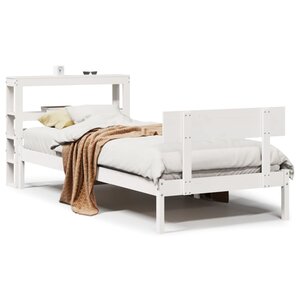 vidaXL Cadre de lit sans matelas blanc 90x190 cm bois de pin massif