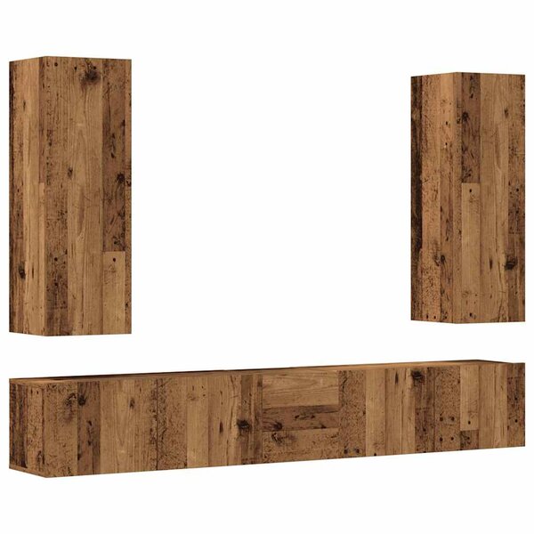 vidaXL Ensemble de meuble TV mural 5 Pièces vieux bois bois d'ingénierie