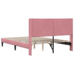 vidaXL Cadre de lit avec tête de lit Rose 160 x 200 cm Velours