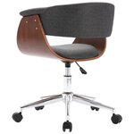 vidaXL Chaise pivotante de bureau Gris Bois courbé et tissu