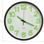 vidaXL Horloge murale lumineuse Noir 30 cm