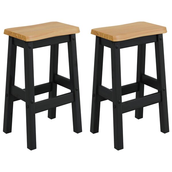 vidaXL Tabouret de bar haut EKAI 2 pc Noir 40 x 29 x 63 cm