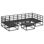 vidaXL Ensemble de canapé de jardin 7 pc Noir Aluminium