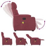 vidaXL Fauteuil inclinable de massage électrique Rouge bordeaux Tissu