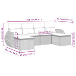 vidaXL Salon de jardin avec coussins 6 Pièces beige résine tressée