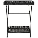 vidaXL Table à thé pliante Style vintage Métal 58 x 35 x 72 cm Noir
