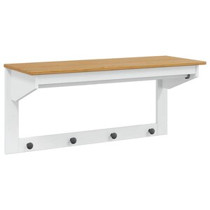 vidaXL Porte-manteau HILL Blanc et marron miel 90 x 35 x 41 5 cm