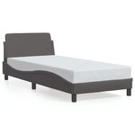 vidaXL Cadre de lit avec tête de lit Gris 90x190 cm Similicuir