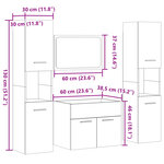 vidaXL Ensemble de meubles de salle de bain 4 Pièces chêne sonoma