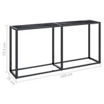 vidaXL Table console Marbre noir 160x35x75 5 cm Verre trempé