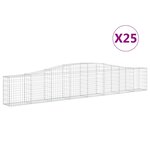 vidaXL Paniers à gabions arqués 25 Pièces 400x30x60/80 cm Fer galvanisé