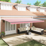 vidaXL Auvent Rétractable Rouge et Blanc 600 × 350 cm