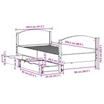 vidaXL Cadre de lit sans matelas cire marron 100x200cm bois pin massif