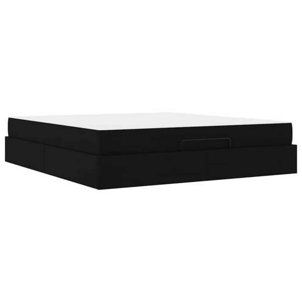 vidaXL Cadre de lit avec stockage Noir 180 x 200 cm tissu