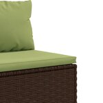 vidaXL Salon de jardin 4 Pièces avec coussins marron résine tressée