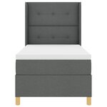 Lit Box Spring vidaXL avec Matelas et LED Gris Foncé 90x200 cm Tissu