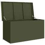 vidaXL Boîte de Rangement Extérieure Vert olive 100 x 50.5 x 50 cm