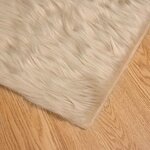 vidaXL Tapis en fausse Tafalla Beige 160 x 160 cm Polyester