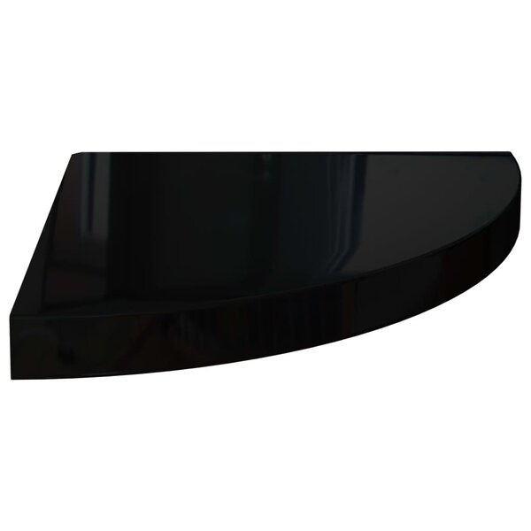 vidaXL Étagère d'angle flottante noir brillant 35x35x3 8 cm MDF
