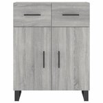vidaXL Buffet haut Sonoma gris 69 5x34x180 cm Bois d'ingénierie