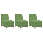 vidaXL Unité de Sofa Modulaire Sans Accoudoirs 3 Pièces Vert clair