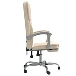 vidaXL Fauteuil inclinable de bureau Crème Similicuir