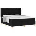 vidaXL Lit à ressorts avec matelas gris foncé 90x190 cm Noir tissu