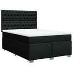 vidaXL Sommier à lattes de lit avec matelas Noir 160x200 cm Tissu