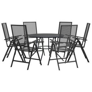 vidaXL Ensemble de chaises de jardin inclinables 7 Pièces anthracite