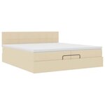 VidaXL Cadre de lit ottoman avec matelas crème 200x200cm tissu