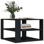 vidaXL Table basse noir 58x58x40 cm bois d'ingénierie