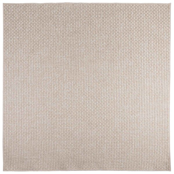 vidaXL Tapis de surface Carré HUARTE Crème 120 x 120 cm Polyester
