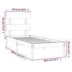 vidaXL Cadre de lit sans matelas 75x190 cm bois massif