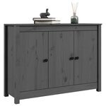 vidaXL Buffet Gris 100x35x74 cm Bois massif de pin
