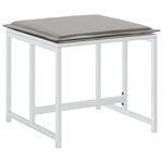 vidaXL Tabourets de jardin avec coussins 4Pièces blanc acier et textilène