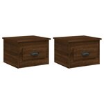 vidaXL Tables de chevet murales 2 Pièces Chêne marron 41 5x36x28 cm