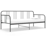 vidaXL Cadre de canapé-lit Gris Métal 90x200 cm