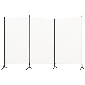 vidaXL Cloison de séparation 3 panneaux Blanc 260x180 cm Tissu