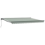 vidaXL Auvent rétractable électrique Vert  Blanc  Anthracite 4 × 3 5 m
