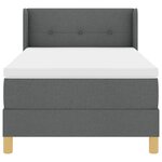 vidaXL Lit box spring avec matelas gris foncé  80 x 200 cm  en tissu.