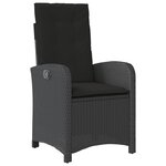 vidaXL Ensemble à manger de jardin coussins 7Pièces Noir Résine tressée