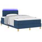 vidaXL Lit à ressort LED avec matelas Bleu 120 x 200 cm tissu