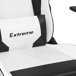vidaXL Chaise de jeu Blanc et noir Similicuir