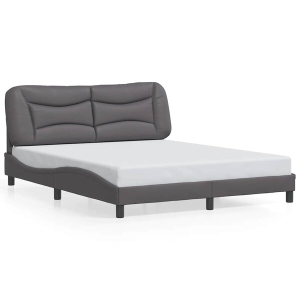 vidaXL Cadre de lit sans matelas Hvar gris 160x200 cm similicuir