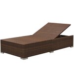 vidaXL Salon de jardin 3 Pièces avec coussins Résine tressée Marron
