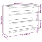 vidaXL Étagère à chaussures chêne sonoma 80x25x62 cm bois d'ingénierie